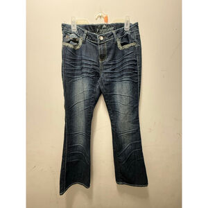 Women's Premiere Blue Boot Cut Jeans with White Stitching, Juniors 11